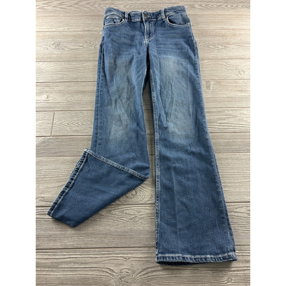 Motel Denim Flare Leg Jeans Medium Wash Blue Womens Size 30x32 Stretch Cotton